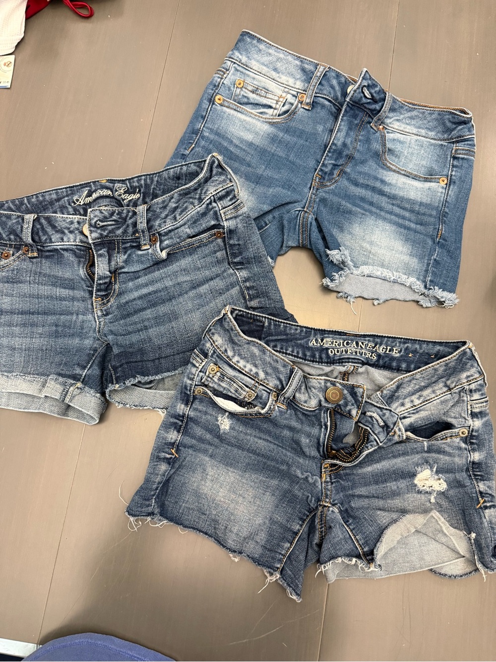 American Eagle Outfitters size 2 blue jean shorts lot of 3